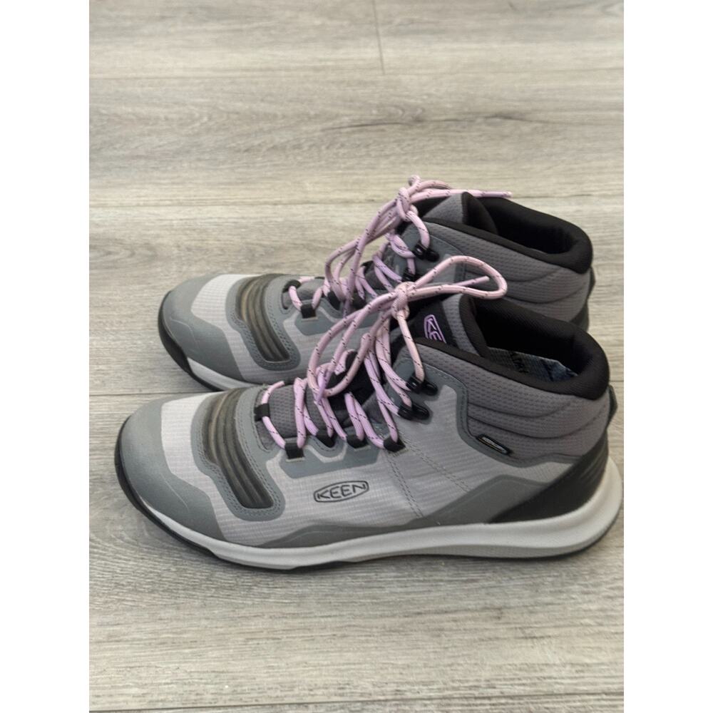Keen Tempo Flex Womens Hiking Shoes Sz 9 Steel Gray Lace Up Mid Top Round Toe